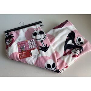 Nightmare Before Christmas Pink Heart Valentines Jack Sally Throw Blanket 50X70”
